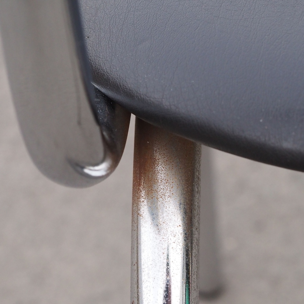 Chair by Tubax - Black synthetic leather (ca. 1980)