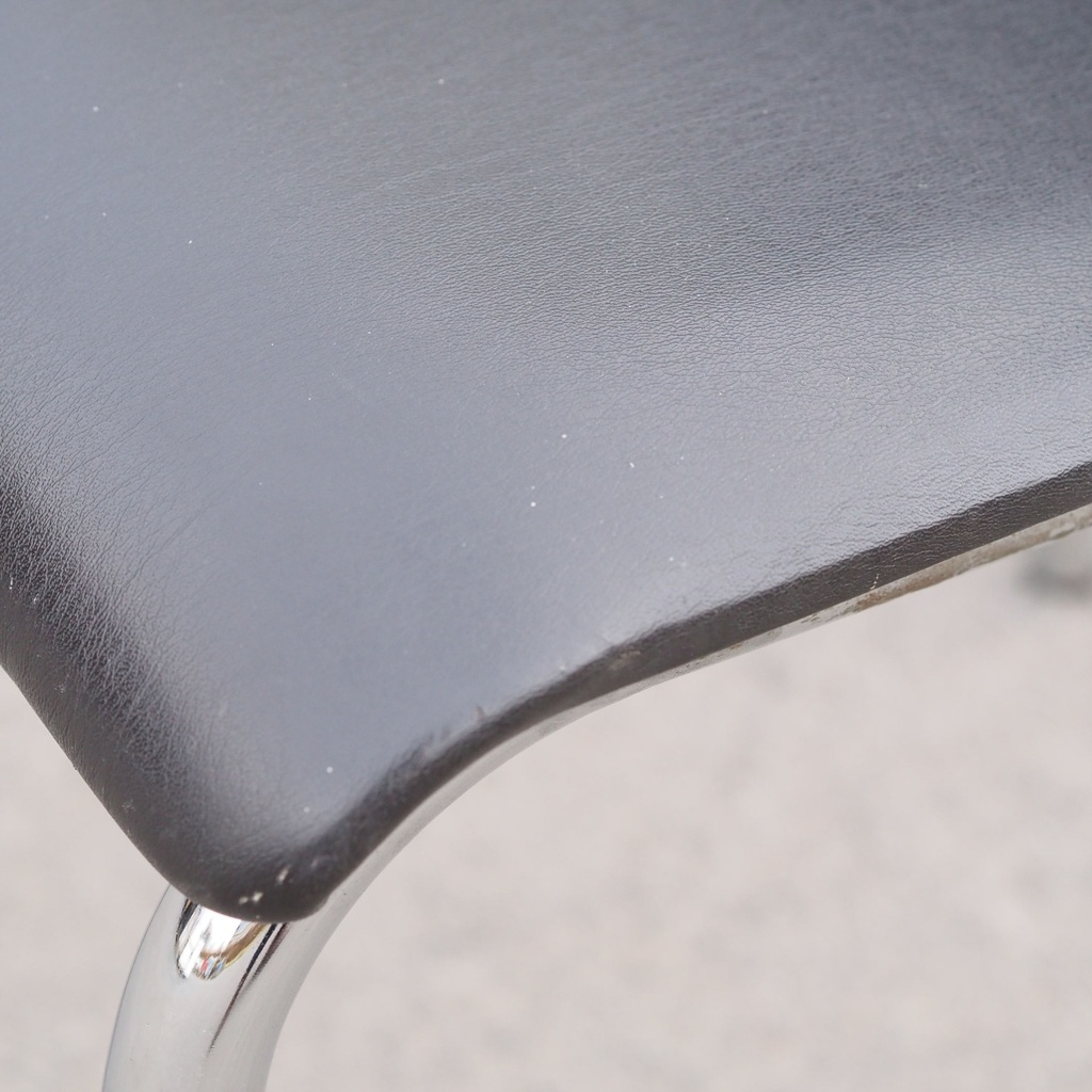 Chair by Tubax - Black synthetic leather (ca. 1980)