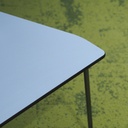 Chair 'Iconique' by Recyclart Fabrik - Raw waxed (Blue seat)