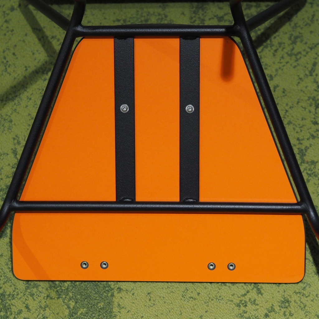 Chair 'Iconique' by Recyclart Fabrik - Black powder-coated (Orange seat)