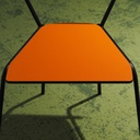 Chair 'Iconique' by Recyclart Fabrik - Black powder-coated (Orange seat)