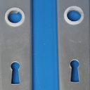 Door handle with key plate in anodized aluminium