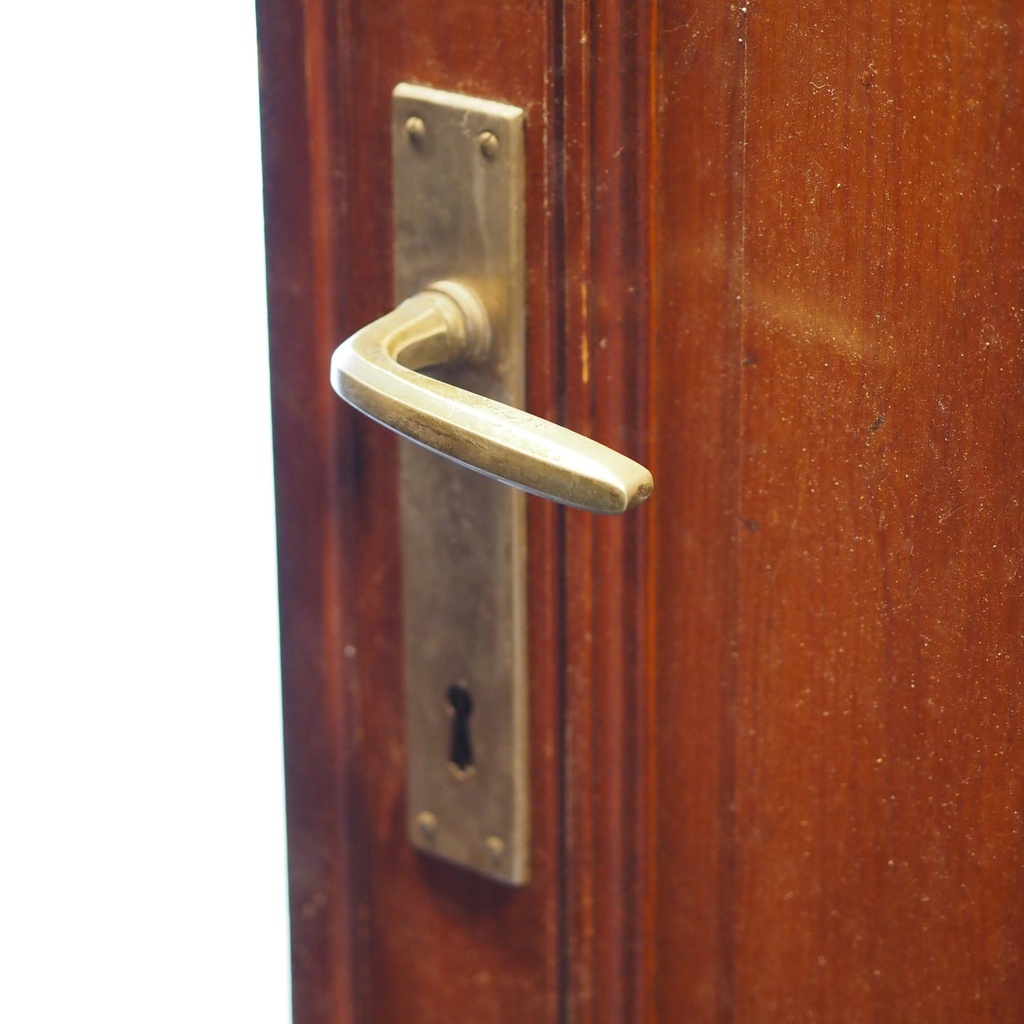 Door in varnished solid wood with flemish glass panel (H. 212,5 x W. 77,5 cm) - Right