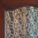 Door in varnished solid wood with flemish glass panel (H. 212,5 x W. 77,5 cm) - Right