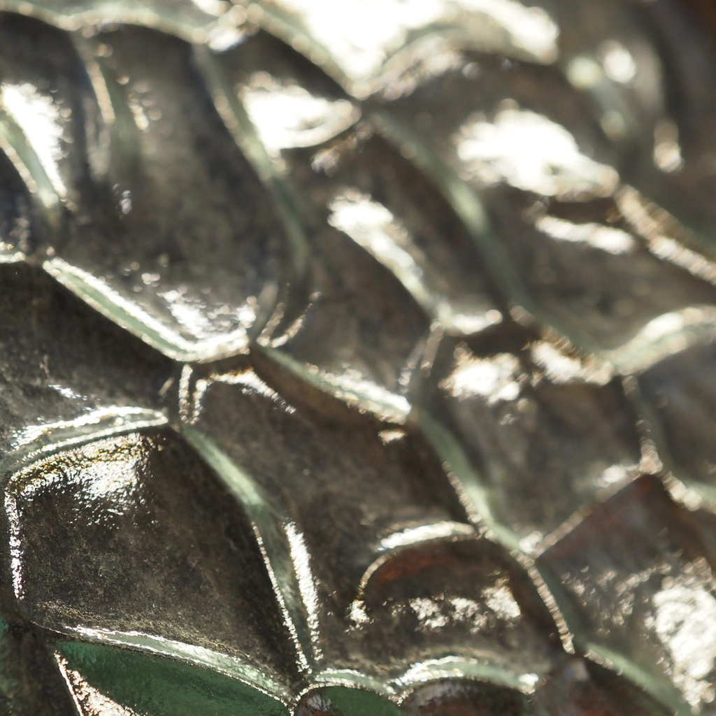 Door in varnished solid wood with flemish glass panels (H. 212,5 x W. 73,5 cm) - Left