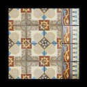 Batch of cement tile with frieze by Hemixem (12 m²)