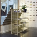 Wire shelving unit in lacquered steel - Cream/White