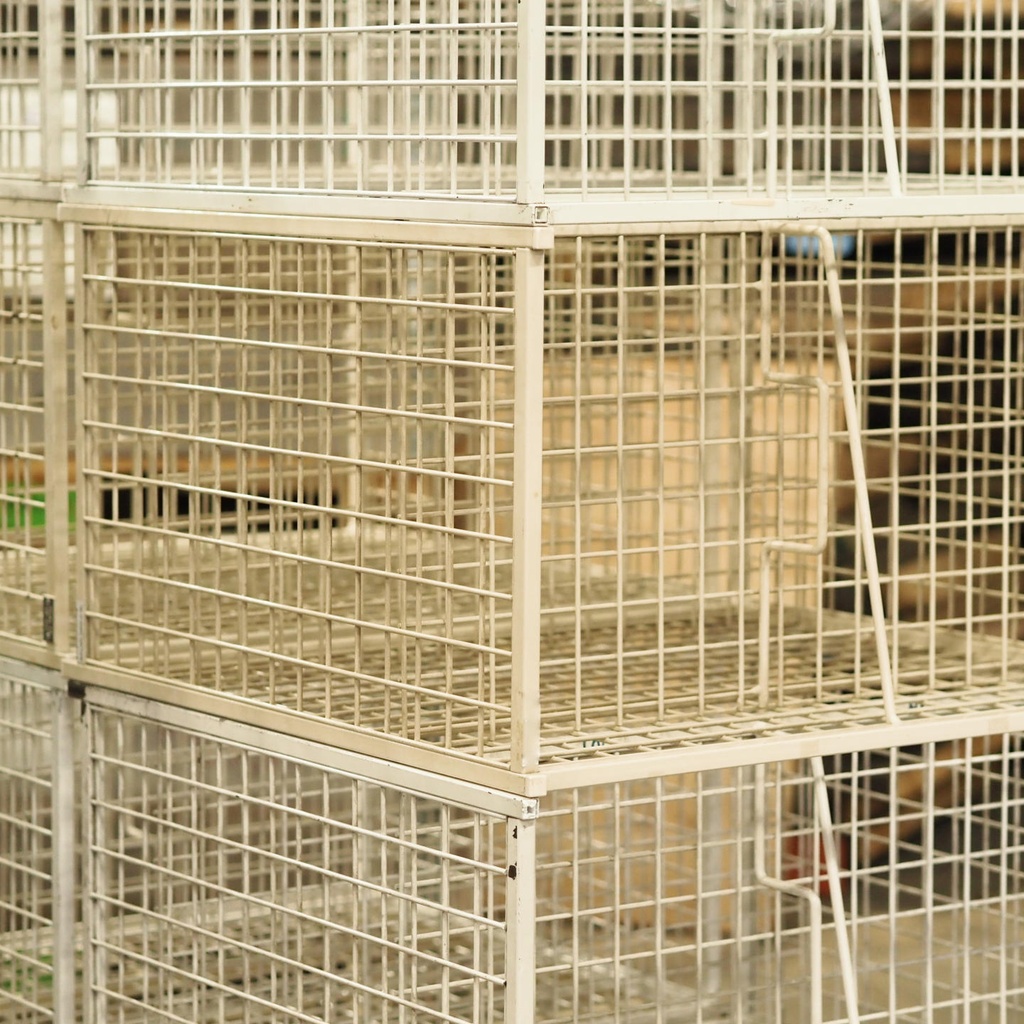 Wire shelving unit in lacquered steel - Cream/White