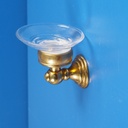 Soap holder in clear glass and brass