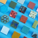 Handpainted glazed terracotta tile from the workshop of Agnès Emery (various sizes) - Only available in our physical shop