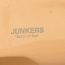 Double bathroom sink in green glazed porcelain by Villeroy & Boch