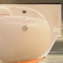 Double bathroom sink in light brown glazed porcelain by Junkers