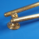 Two arm towel rack in brass