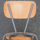 Stackable chair in plywood and lacquered steel