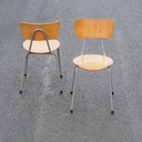 Chair in plywood and lacquered steel