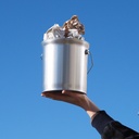 Paint can in tinplate with lid