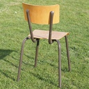 Stackable chair in plywood and lacquered steel
