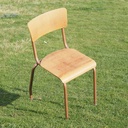 Stackable chair in plywood and lacquered steel