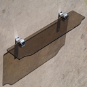Bathroom shelf by Tubo in smoked tempered glass