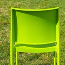 Stackable chair in plywood and lacquered steel