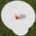 Stackable chair in plywood and lacquered steel