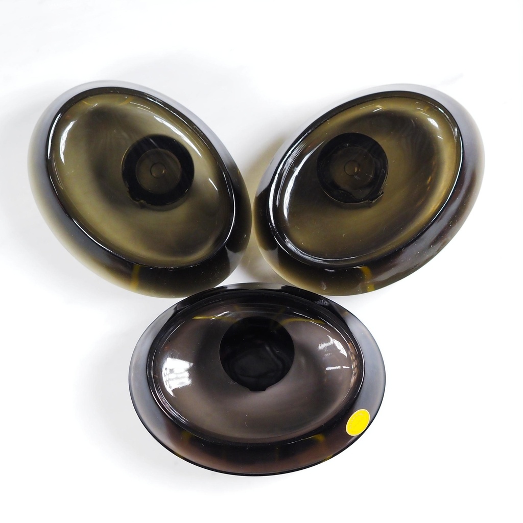 Soap dish 'Omega' in smoked crystal by Turk+Bolte