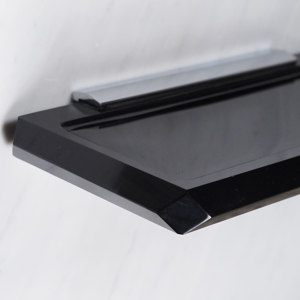 Bathroom wall shelf in smoked pressed glass by Inda - Opaque black
