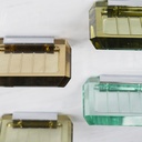 Large wall soap holder in smoked pressed glass by Inda