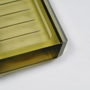 Large wall soap holder in smoked pressed glass by Inda