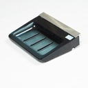 Large wall soap holder in smoked pressed glass by Inda