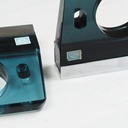 Large wall soap holder in smoked pressed glass by Inda