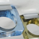 Large wall soap holder in smoked pressed glass by Inda