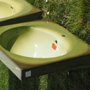 Bathroom sink in ceramic by Adam et Mercier