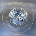 Large curved standing lamp 'Modulo Concavo' by Kimak