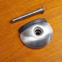 Door stop in stainless steel and rubber