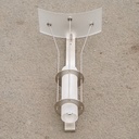 Wall light in stainless steel and frosted glass