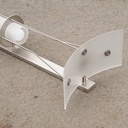 Wall light in stainless steel and frosted glass