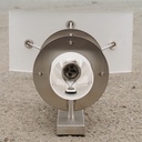 Wall light in stainless steel and frosted glass