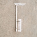 Wall light in stainless steel with frosted glass diffusers