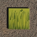 Handpainted glazed terracotta tile from the workshop of Agnès Emery (various sizes) - Only available in our physical shop