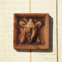 Handpainted glazed terracotta tile from the workshop of Agnès Emery (various sizes) - Only available in our physical shop