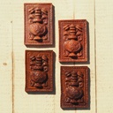 Handpainted glazed terracotta tile from the workshop of Agnès Emery (various sizes) - Only available in our physical shop