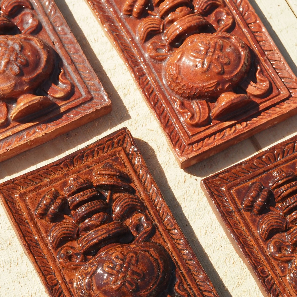 Box of 24 glazed terracotta wall tiles by Emery&Cie (15 x 15 cm) - Cobalt blue