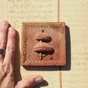 Handpainted glazed terracotta tile from the workshop of Agnès Emery (various sizes) - Only available in our physical shop