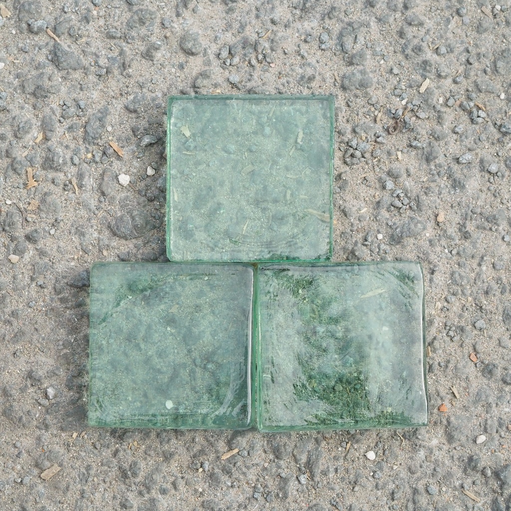 Box of 20 handmade wall tiles by Emery&Cie (5 x 5 cm) - Clear glass