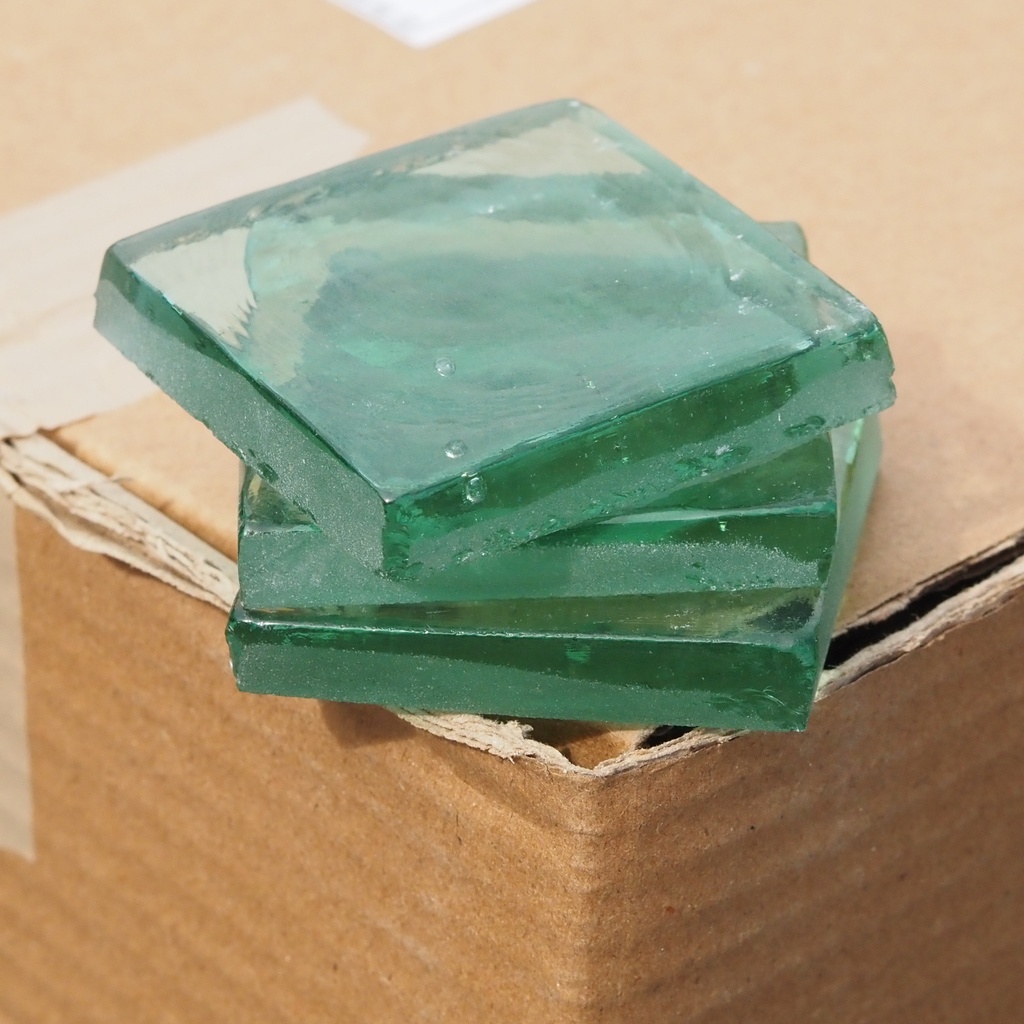 Box of 20 handmade wall tiles by Emery&Cie (5 x 5 cm) - Clear glass