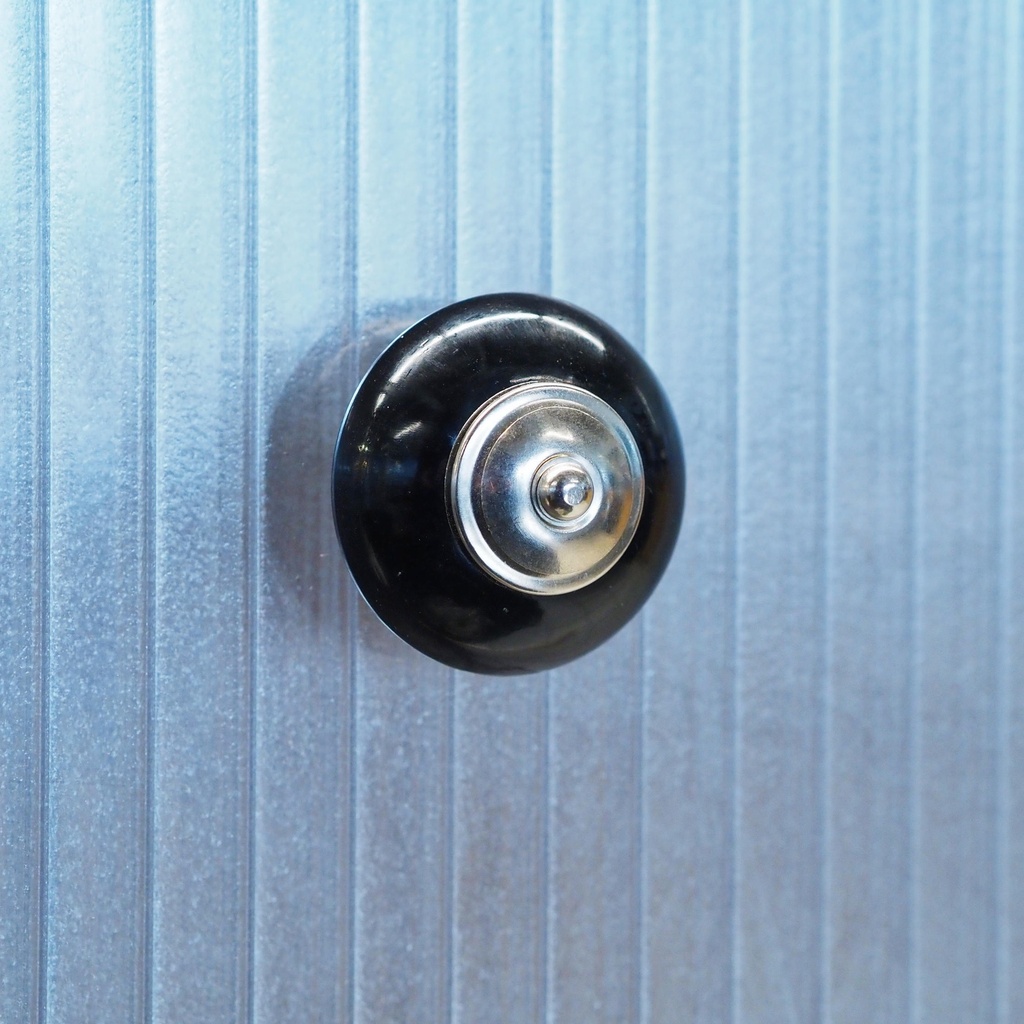 Glass cabinet knob with rosette by Emery&Cie (⌀ 5,5 cm) - Dirty blue