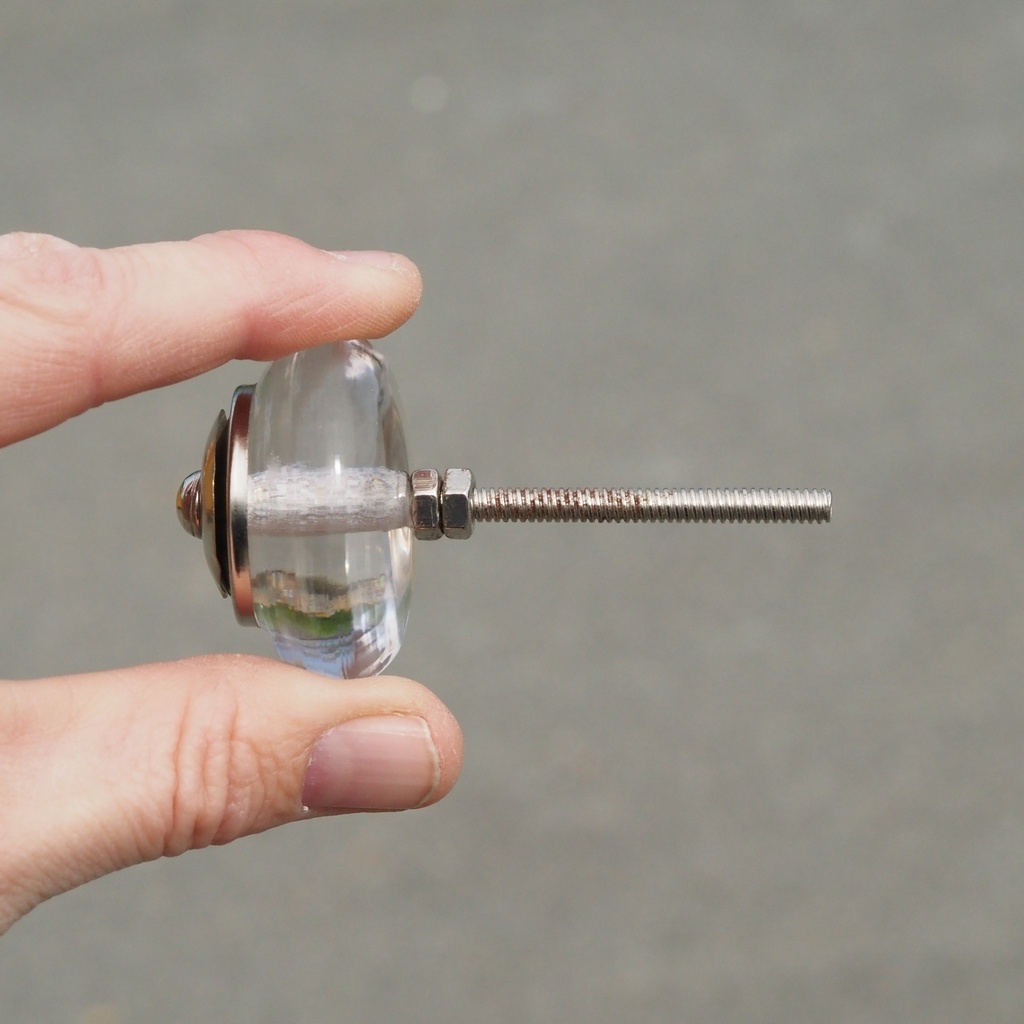 Glass cabinet knob with rosette by Emery&Cie (⌀ 4,5 cm) - Clear