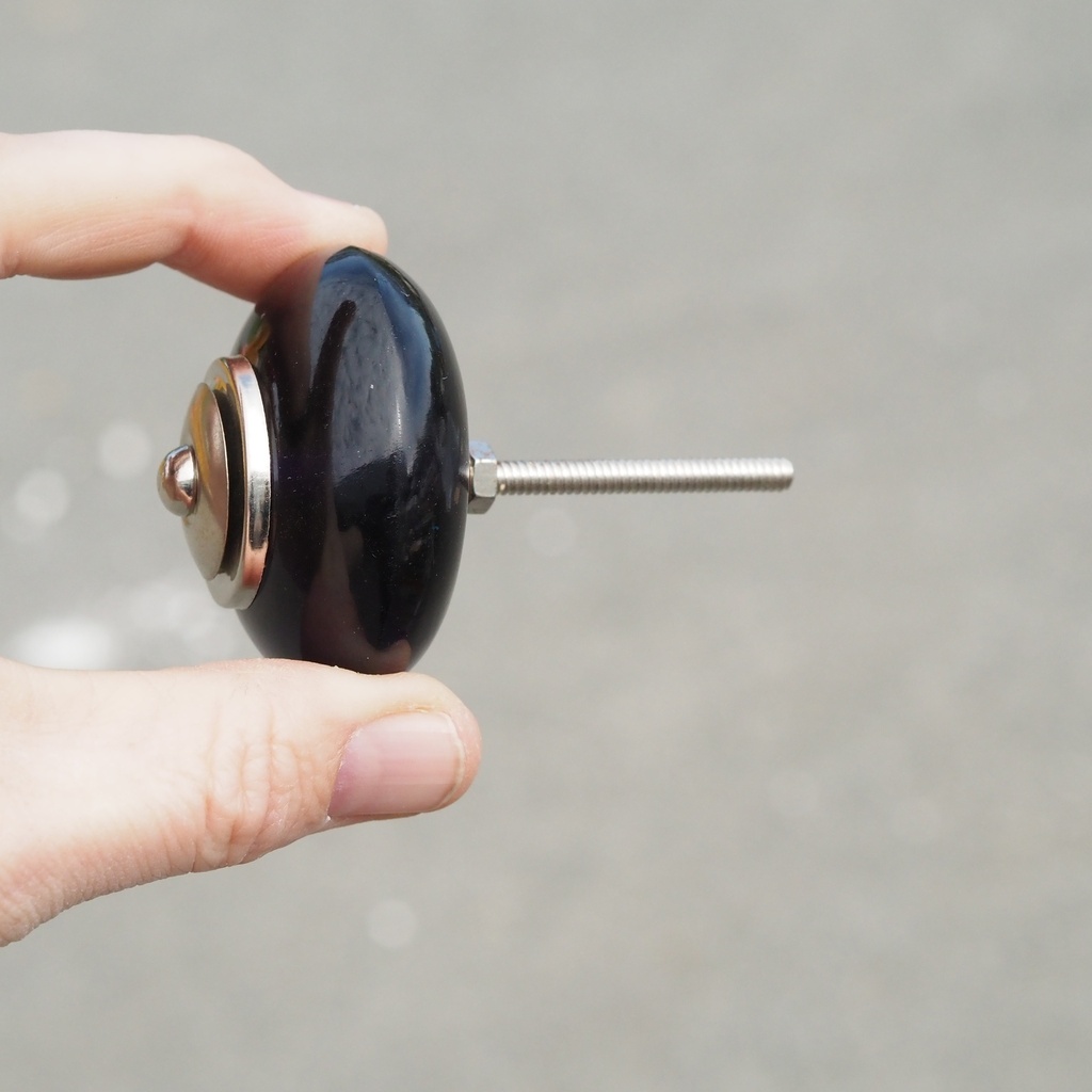 Glass cabinet knob with rosette by Emery&Cie (⌀ 4,5 cm) - Dark green