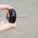 Glass cabinet knob with rosette by Emery&Cie (⌀ 4,5 cm) - Dark green